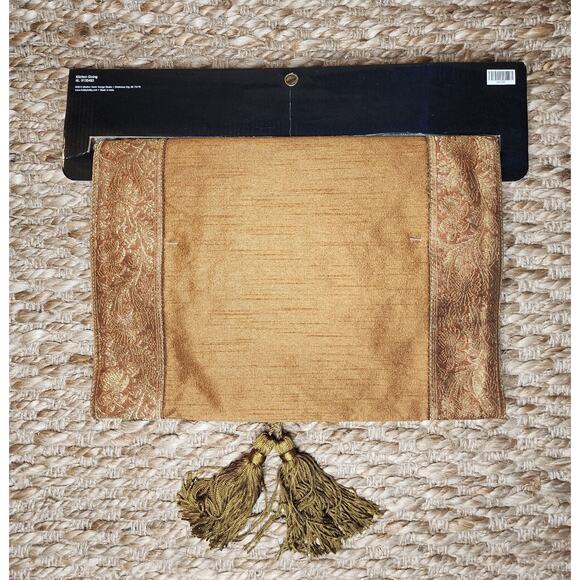 Gold Brown Table Runner 72”L X 13”W Fall Thanksgiving Christmas Decor New! - Picture 4 of 6